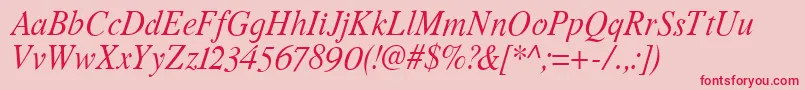 RomandeadfstdItalic Font – Red Fonts on Pink Background