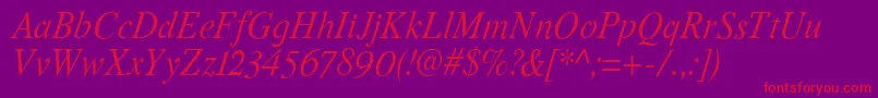 RomandeadfstdItalic Font – Red Fonts on Purple Background