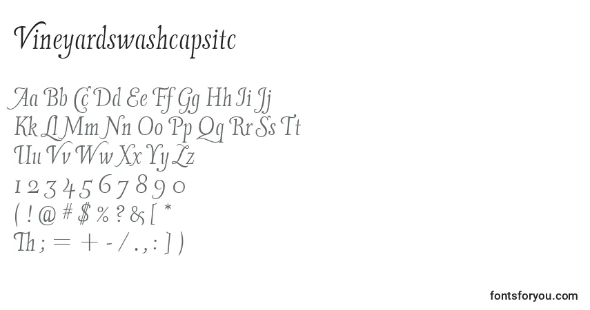 Czcionka Vineyardswashcapsitc – alfabet, cyfry, specjalne znaki