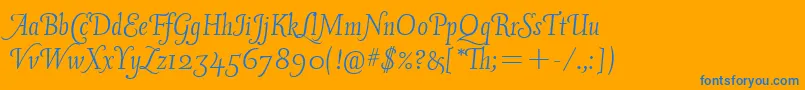 Vineyardswashcapsitc Font – Blue Fonts on Orange Background