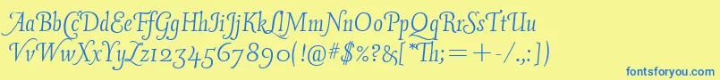 Vineyardswashcapsitc Font – Blue Fonts on Yellow Background
