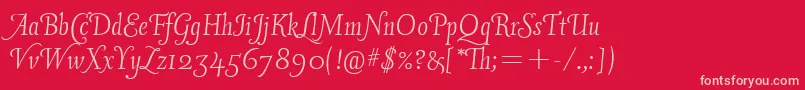 Vineyardswashcapsitc Font – Pink Fonts on Red Background