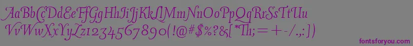 Vineyardswashcapsitc Font – Purple Fonts on Gray Background