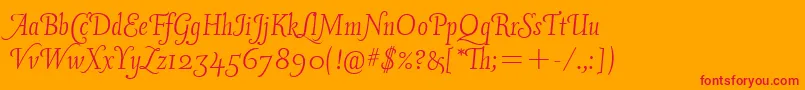 Vineyardswashcapsitc Font – Red Fonts on Orange Background
