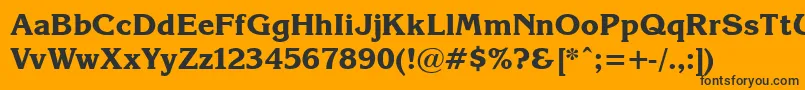 Korin24-Schriftart – Schwarze Schriften auf orangefarbenem Hintergrund