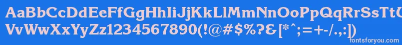 フォントKorin24 – ピンクの文字、青い背景