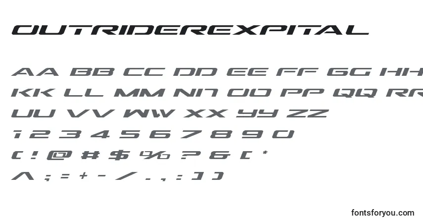 Шрифт Outriderexpital – алфавит, цифры, специальные символы