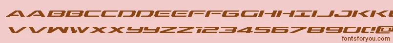 Weitere Informationen zur Outriderexpital-Schriftart Outriderexpital-Schriftart – Braune Schriften auf rosa Hintergrund