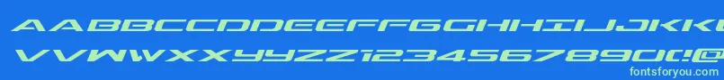 Outriderexpital Font – Green Fonts on Blue Background