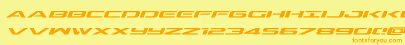 Outriderexpital-fontti – oranssit fontit keltaisella taustalla