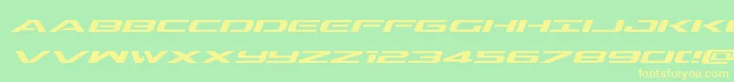 Outriderexpital-fontti – keltaiset fontit vihreällä taustalla
