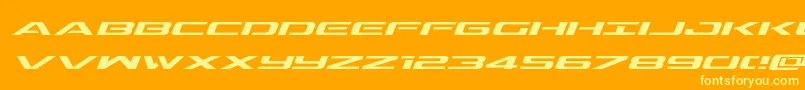 Outriderexpital-fontti – keltaiset fontit oranssilla taustalla