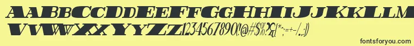 FatestHighestItalic Font – Black Fonts on Yellow Background