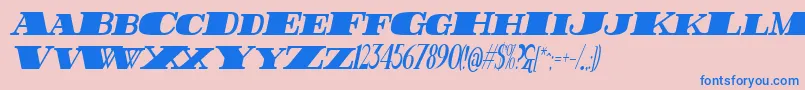 FatestHighestItalic Font – Blue Fonts on Pink Background