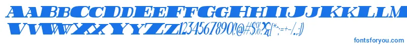 FatestHighestItalic Font – Blue Fonts on White Background