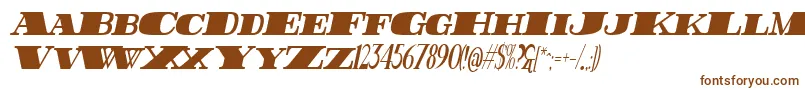 FatestHighestItalic-fontti – ruskeat fontit valkoisella taustalla