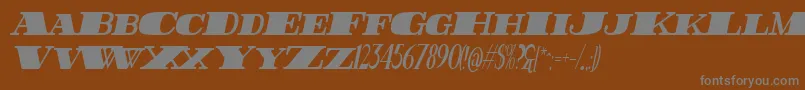 FatestHighestItalic Font – Gray Fonts on Brown Background