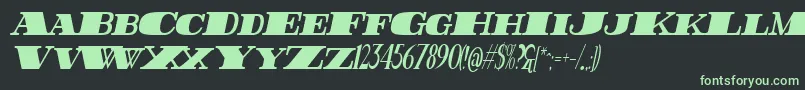 FatestHighestItalic Font – Green Fonts on Black Background