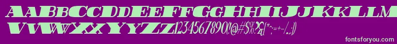 FatestHighestItalic Font – Green Fonts on Purple Background