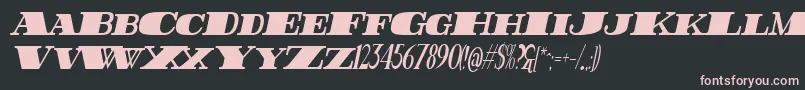 Fonte FatestHighestItalic – fontes rosa em um fundo preto