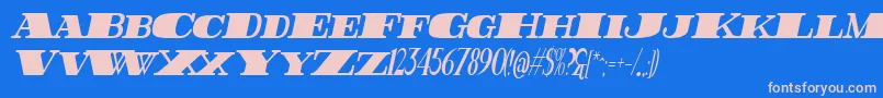 FatestHighestItalic Font – Pink Fonts on Blue Background