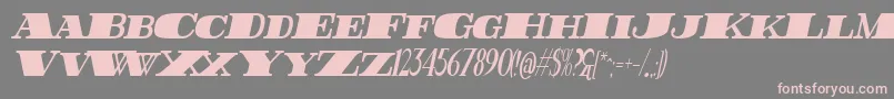 フォントFatestHighestItalic – 灰色の背景にピンクのフォント