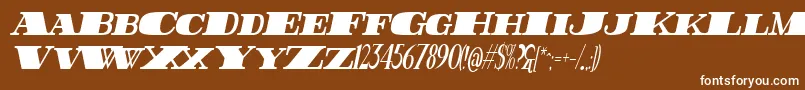 フォントFatestHighestItalic – 茶色の背景に白い文字