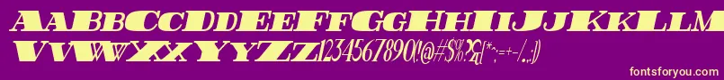 FatestHighestItalic Font – Yellow Fonts on Purple Background