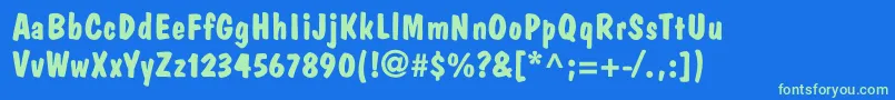 Tom Font – Green Fonts on Blue Background