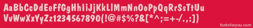 Tom Font – Pink Fonts on Red Background