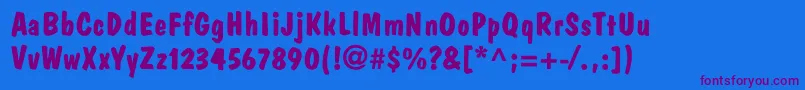 Tom Font – Purple Fonts on Blue Background