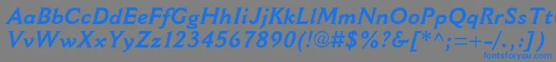 Saiba mais sobre a fonte CantoriaMtBoldItalic Fonte CantoriaMtBoldItalic – fontes azuis em um fundo cinza