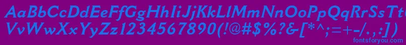 CantoriaMtBoldItalic Font – Blue Fonts on Purple Background