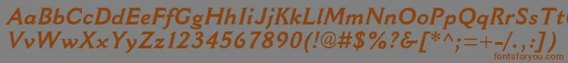 Подробнее о шрифте CantoriaMtBoldItalic Шрифт CantoriaMtBoldItalic – коричневые шрифты на сером фоне