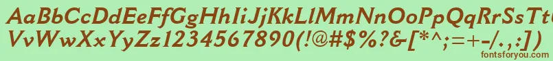 CantoriaMtBoldItalic Font – Brown Fonts on Green Background