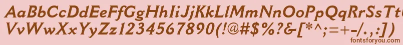 CantoriaMtBoldItalic Font – Brown Fonts on Pink Background