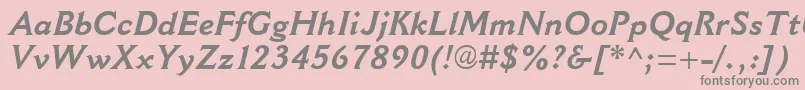 CantoriaMtBoldItalic Font – Gray Fonts on Pink Background