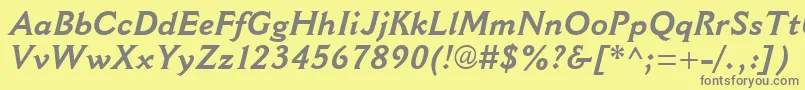 CantoriaMtBoldItalic Font – Gray Fonts on Yellow Background