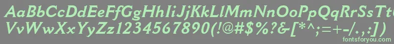 CantoriaMtBoldItalic Font – Green Fonts on Gray Background