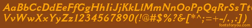 CantoriaMtBoldItalic Font – Orange Fonts on Brown Background