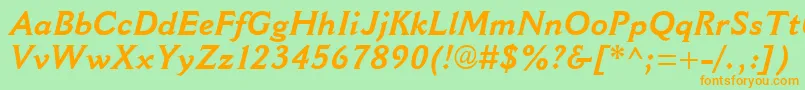 CantoriaMtBoldItalic Font – Orange Fonts on Green Background