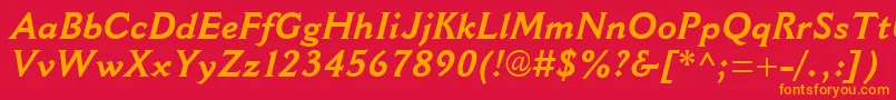 CantoriaMtBoldItalic Font – Orange Fonts on Red Background