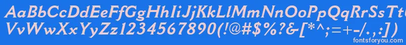 CantoriaMtBoldItalic Font – Pink Fonts on Blue Background