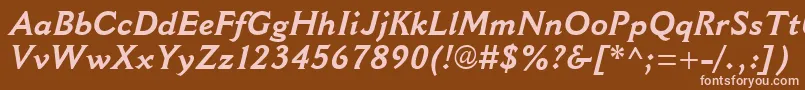 CantoriaMtBoldItalic Font – Pink Fonts on Brown Background