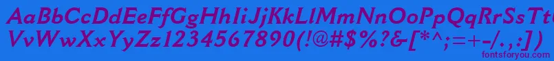 CantoriaMtBoldItalic Font – Purple Fonts on Blue Background