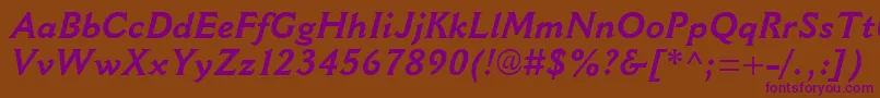CantoriaMtBoldItalic Font – Purple Fonts on Brown Background