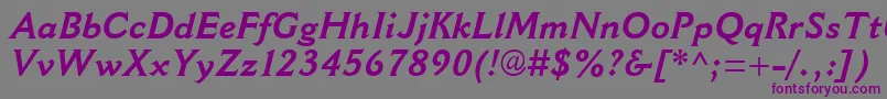 CantoriaMtBoldItalic Font – Purple Fonts on Gray Background