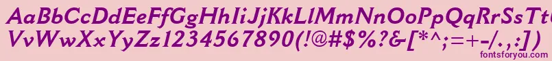 CantoriaMtBoldItalic Font – Purple Fonts on Pink Background