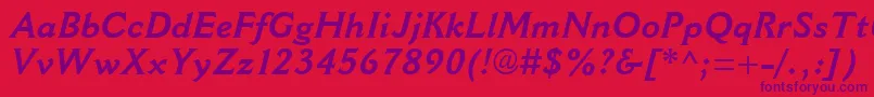 CantoriaMtBoldItalic Font – Purple Fonts on Red Background