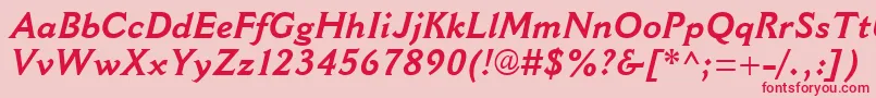 CantoriaMtBoldItalic Font – Red Fonts on Pink Background